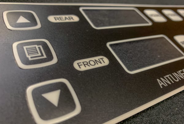 Embossed Buttons on Polycarbonate Graphic Overlays